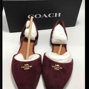 Coach Pointed Toe wine flats size 7